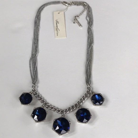 New Kenneth Cole New York Blue Stones Necklace - Picture 1 of 5